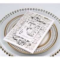 Marriage Invitation Card White Wedding Invitation Laser Rose Pattern